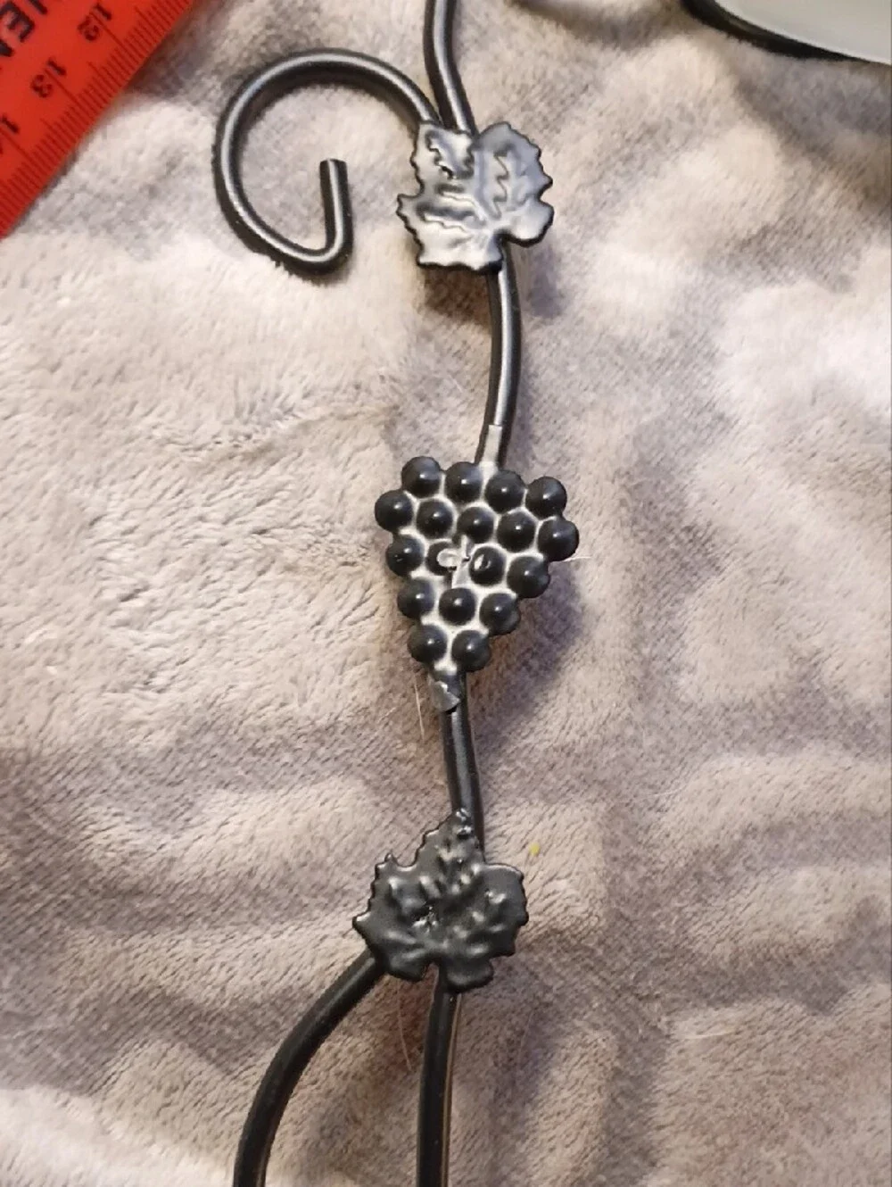 Source Unknown Black Metal Vine Candle Holder with Frosted Glass Dish